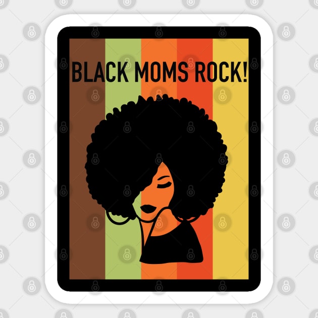 Black Moms Rock Mother's Day Sticker by blackartmattersshop